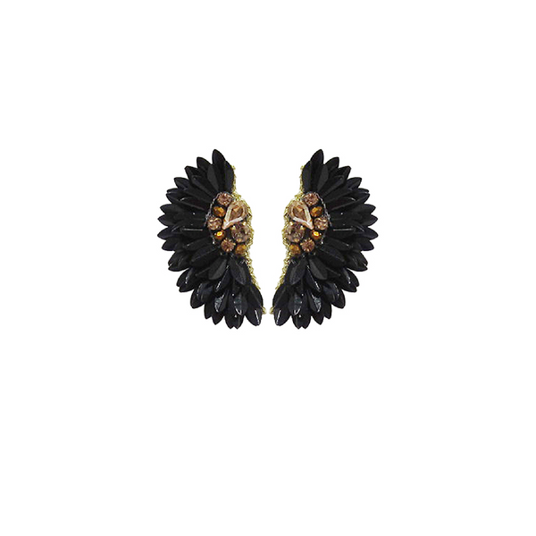 Black Sequin Wing Earring