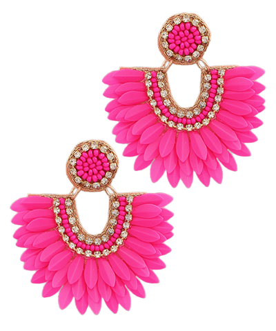 Bishop Boutique Sequin Bead Feather Earrings