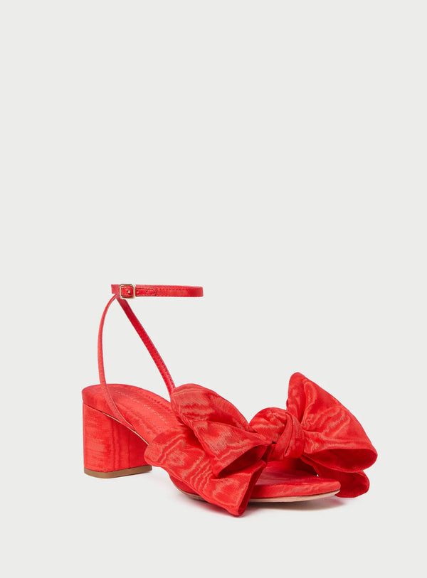 Loeffler Randall Carmen Red Moiré Bow Sandal