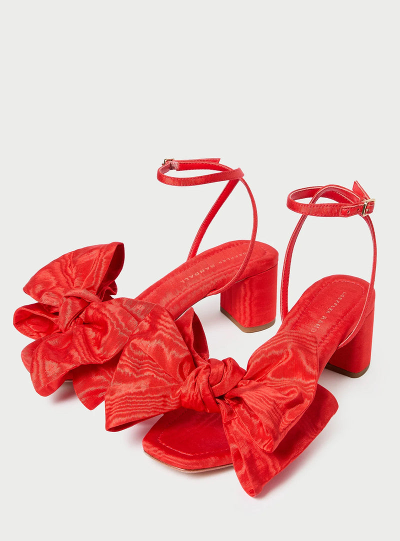 Loeffler Randall Carmen Red Moiré Bow Sandal