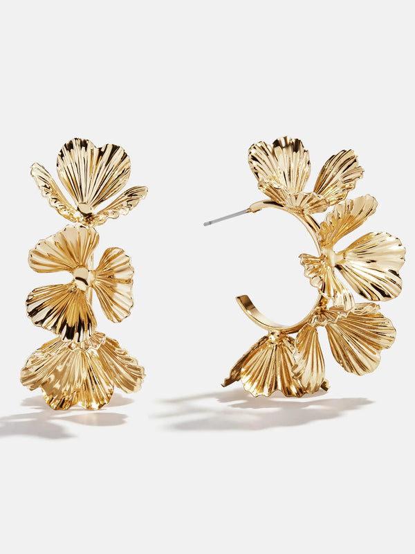 Bauble Bar Fiorella Gold Floral Earrings