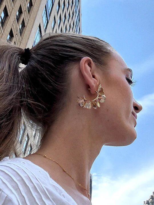 Bauble Bar Fiorella Gold Floral Earrings