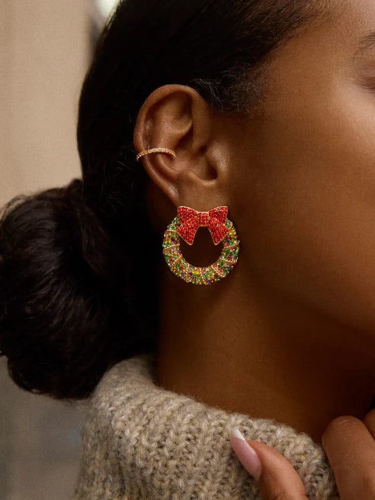 Bauble Bar All Wreathed Up Holiday Earrings