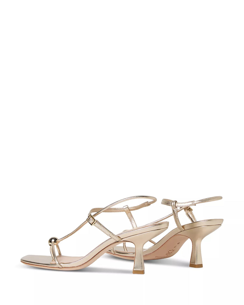 Loeffler Randall Champagne Leather Mid−Heel Sandal
