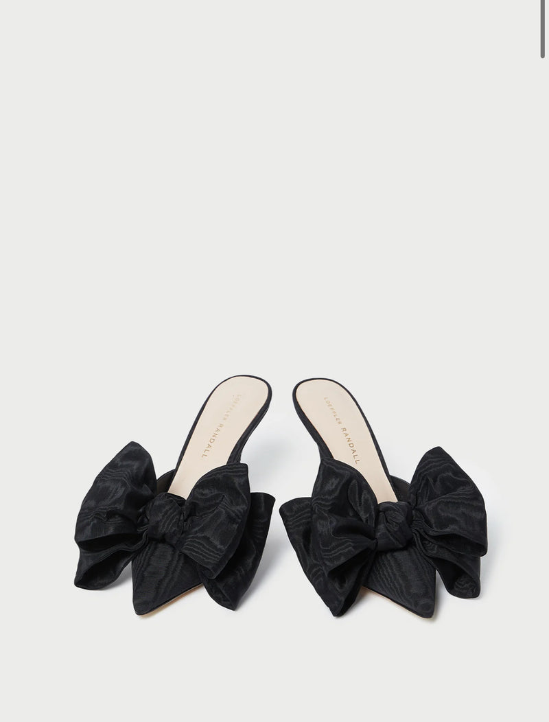 Loeffler Randall Margot Black Moiré Bow Mule