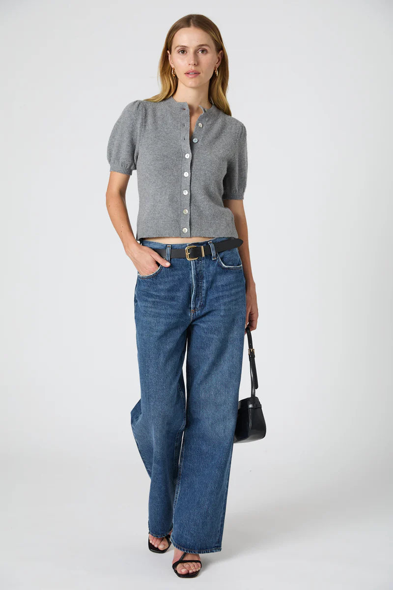 FRENCH CONNECTION Vhari Short Sleeve Puff Cardigan