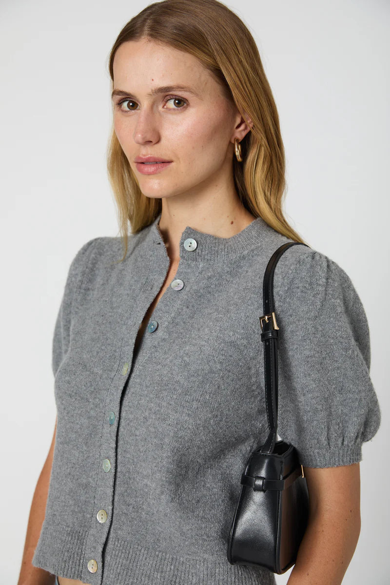 FRENCH CONNECTION Vhari Short Sleeve Puff Cardigan