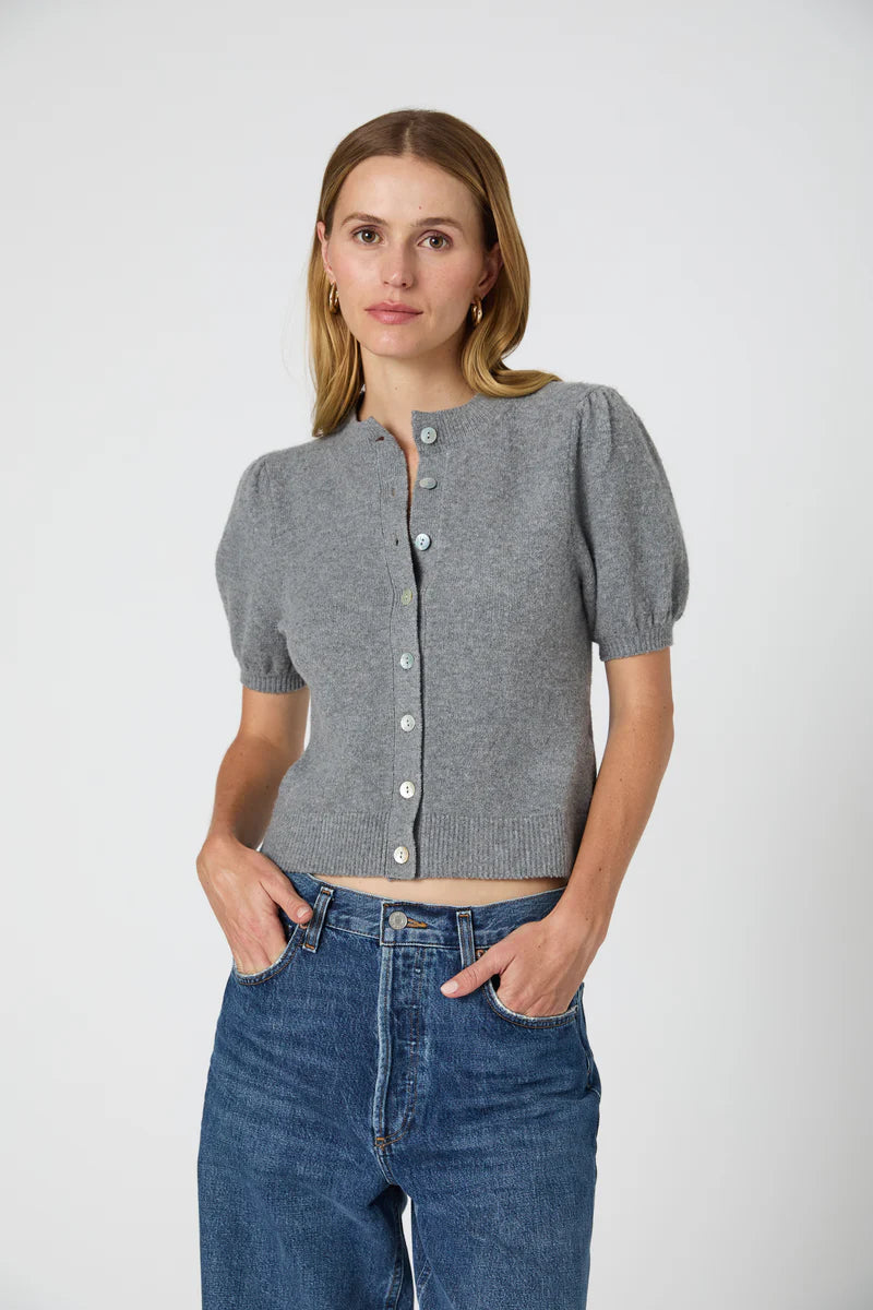 FRENCH CONNECTION Vhari Short Sleeve Puff Cardigan