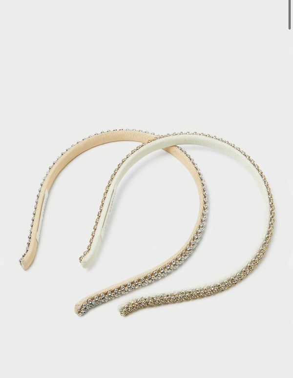 Loeffler Randall Anya Diamante Skinny Headband Set