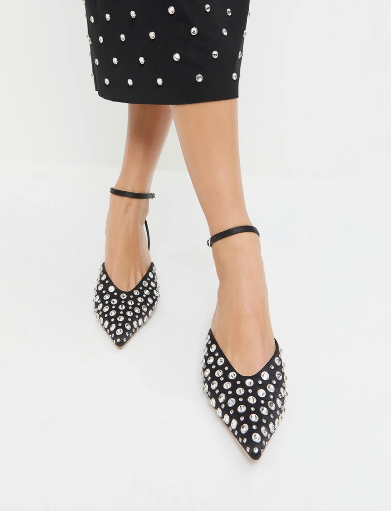 Loeffler Randall Rio Black/Crystal Kitten Heel