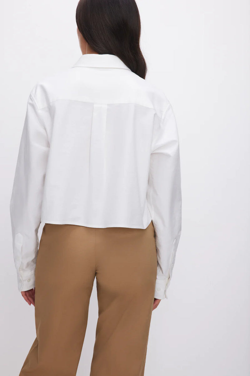 Good American Oxford Cropped Shirt