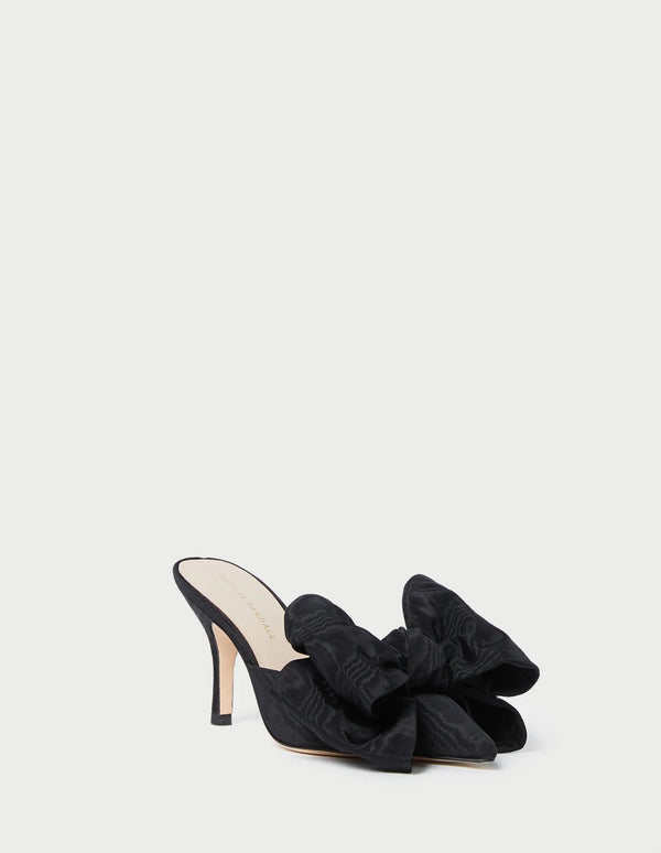 Loeffler Randall Margot Black Moiré Bow Mule