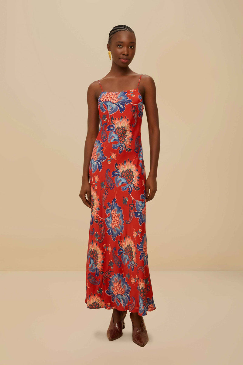Farm Rio LUANG RED MAXI DRESS