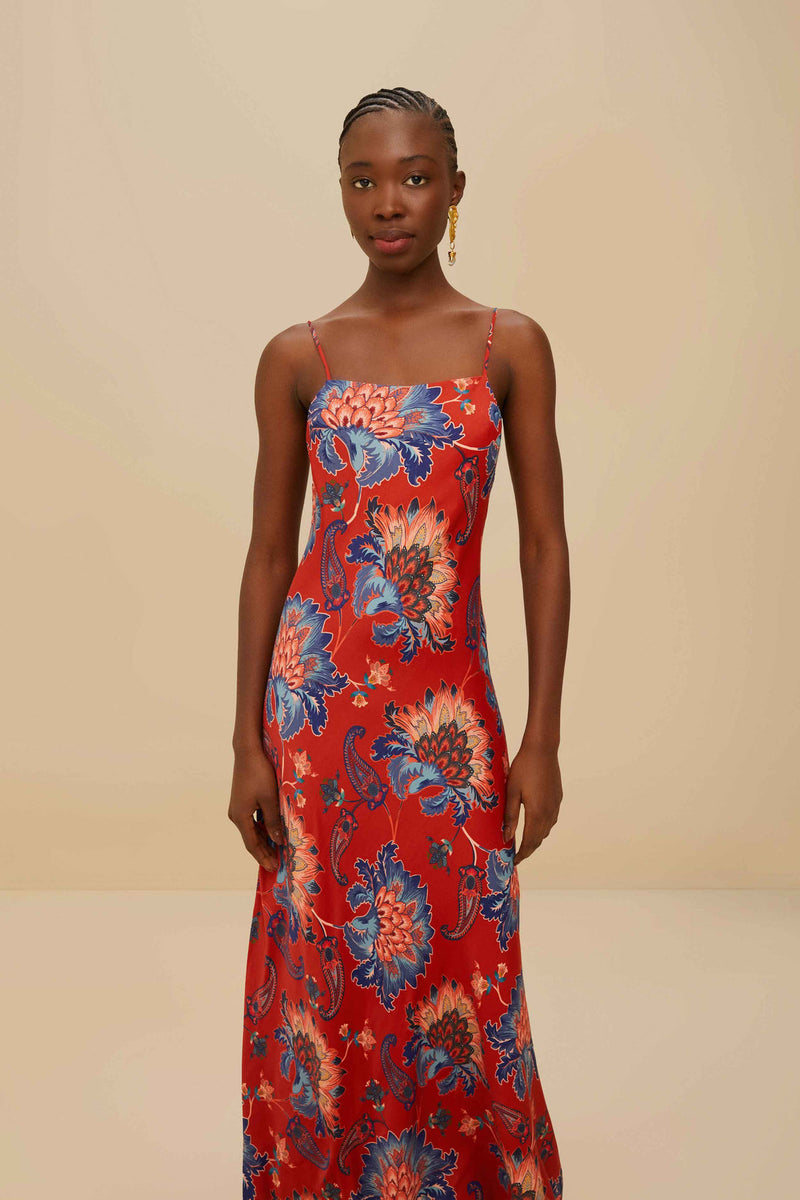 Farm Rio LUANG RED MAXI DRESS