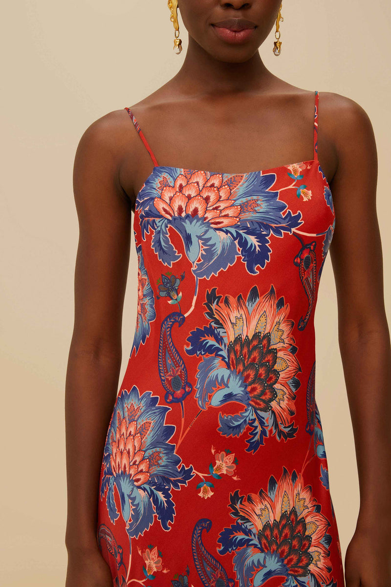 Farm Rio LUANG RED MAXI DRESS