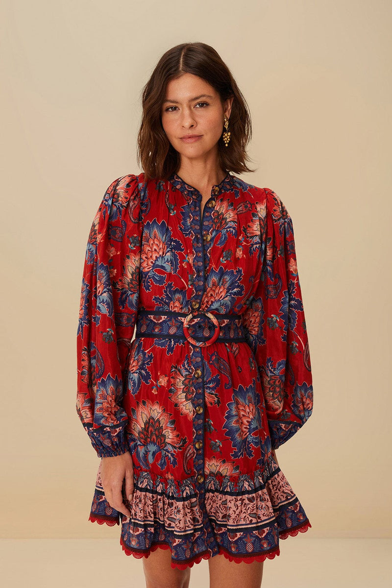 Farm Rio LUANG RED MINI DRESS
