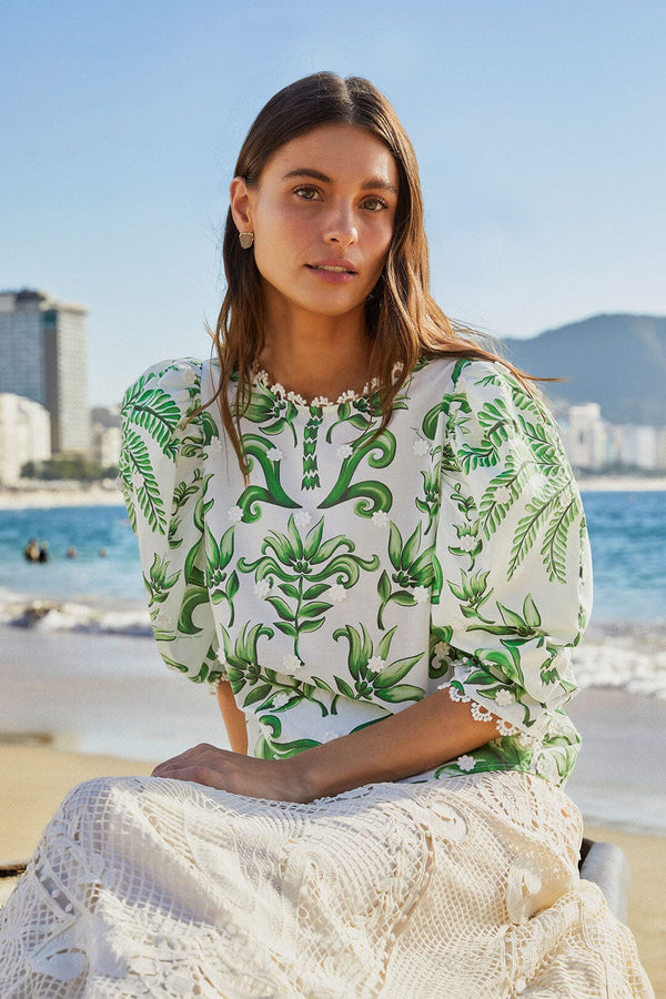 FARM RIO off-white milani blouse