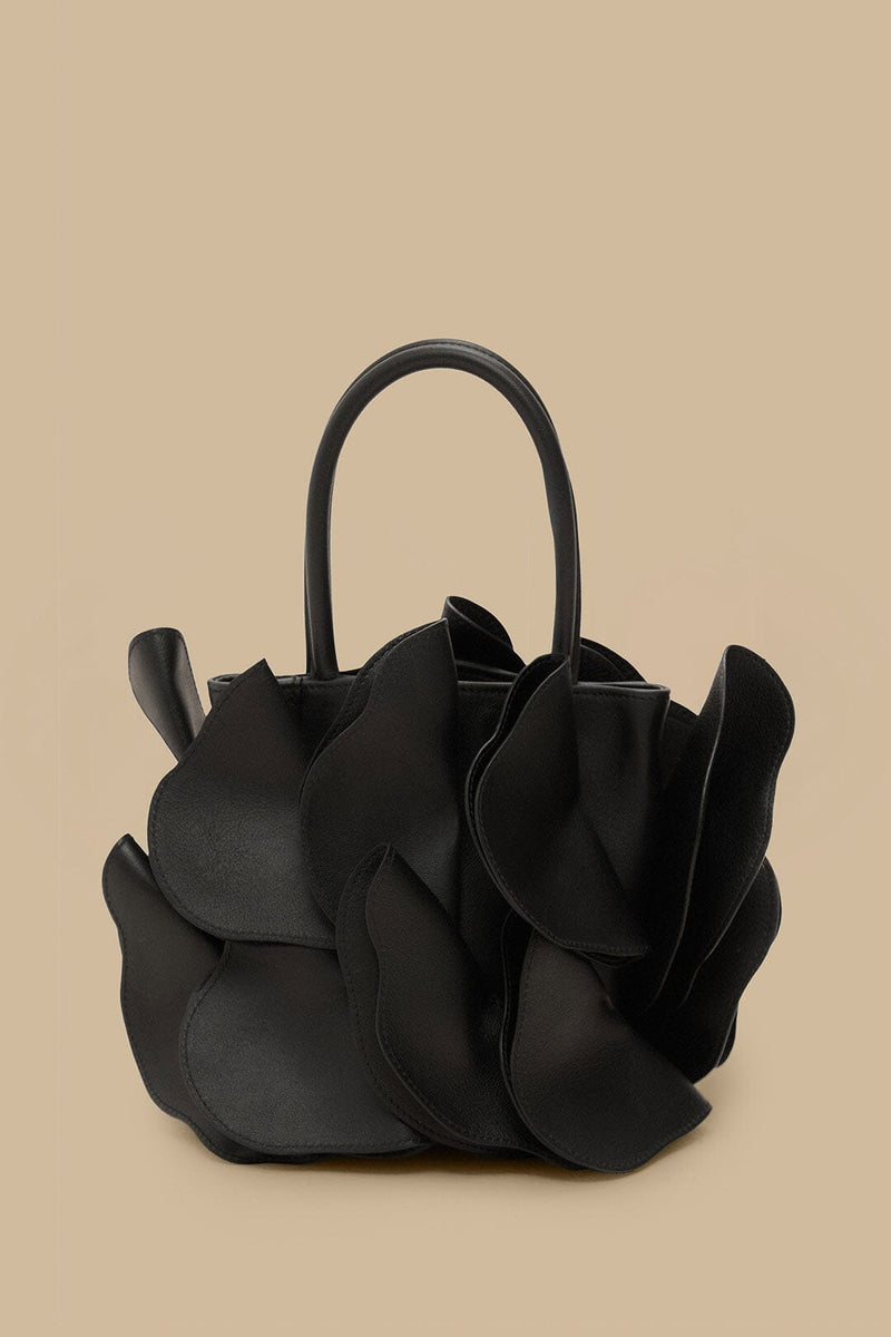 Farm Rio black leather flower bag