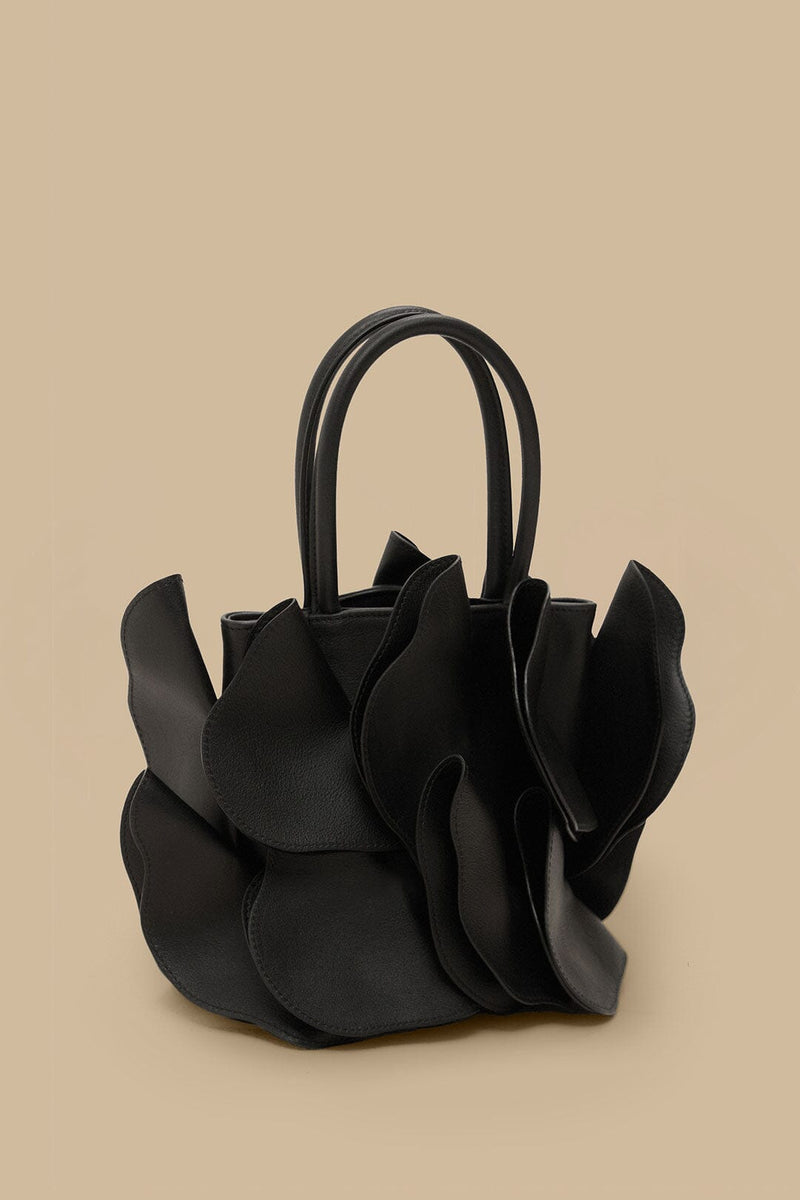 Farm Rio black leather flower bag