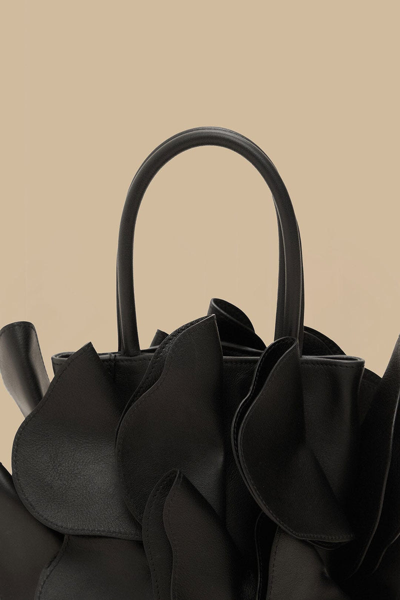 Farm Rio black leather flower bag
