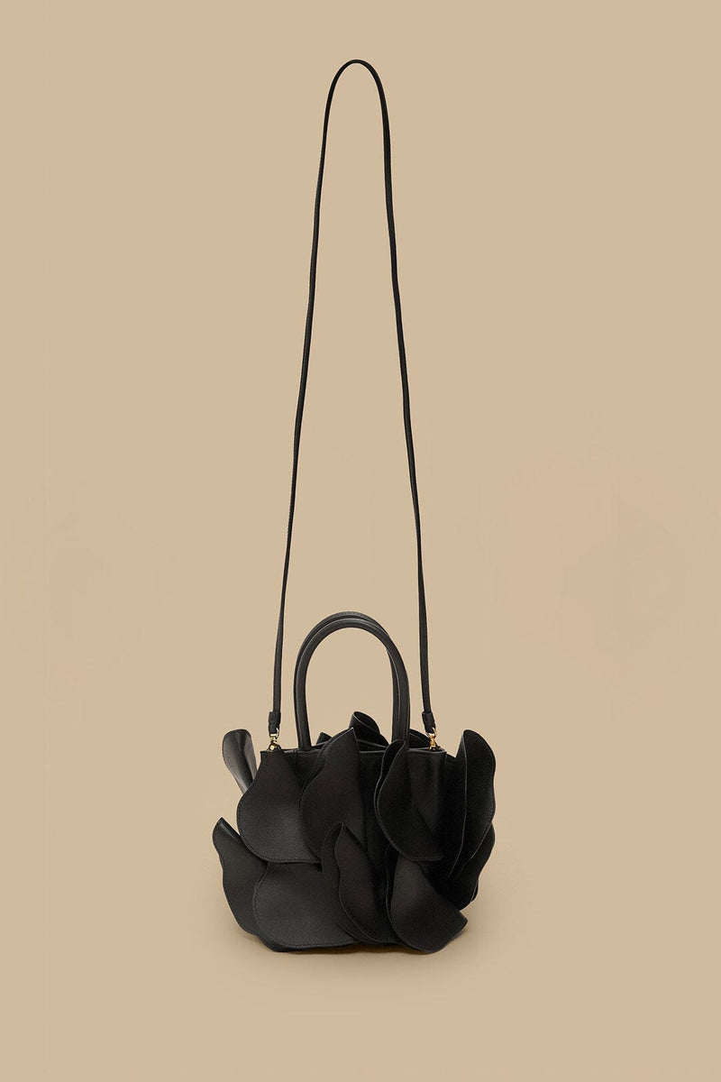 Farm Rio black leather flower bag