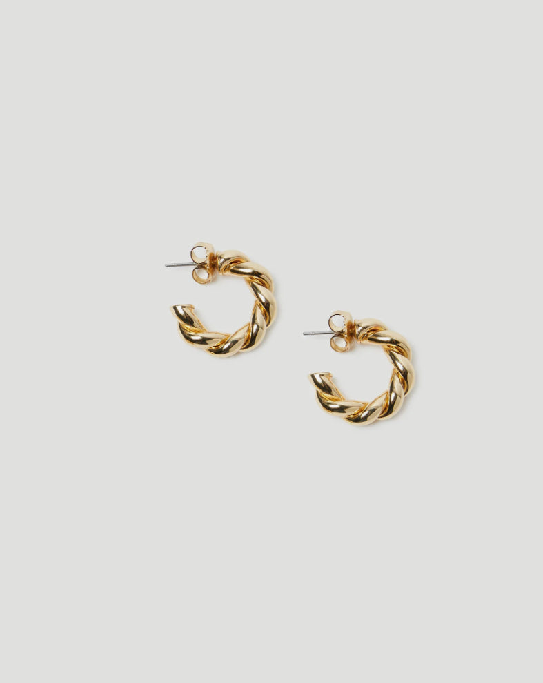 Loeffler Randall Atlas Gold Twisted Hoop Earrings