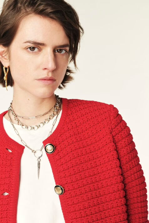 ba&sh gaspard DECORATIVE KNIT CARDIGAN