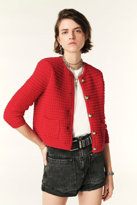 ba&sh gaspard DECORATIVE KNIT CARDIGAN