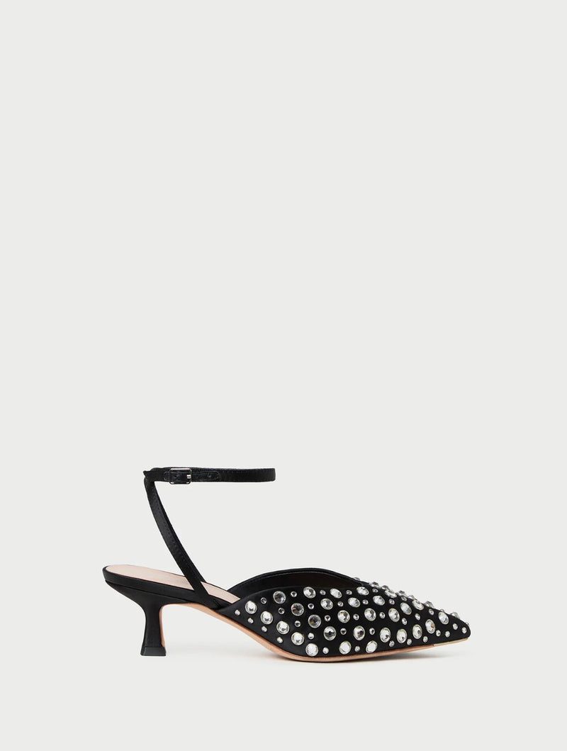 Loeffler Randall Rio Black/Crystal Kitten Heel