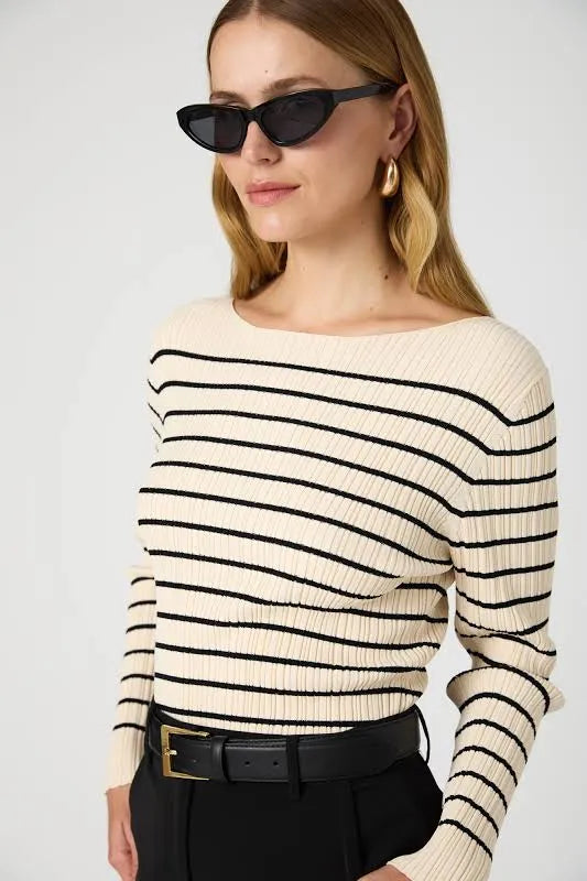 FRENCH CONNECTION Stripe Crinkle Knit