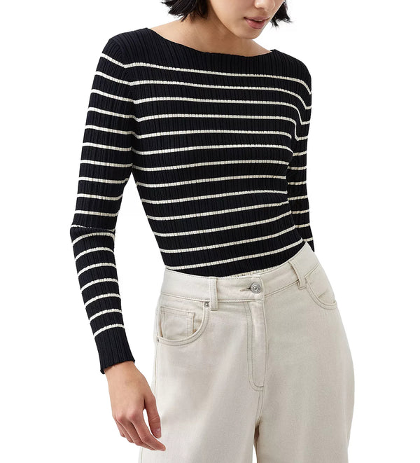 FRENCH CONNECTION Stripe Crinkle Knit