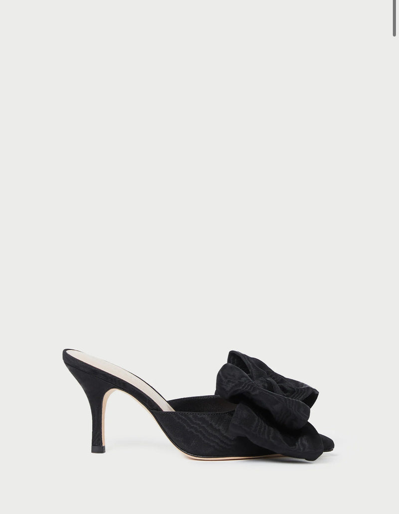 Loeffler Randall Margot Black Moiré Bow Mule