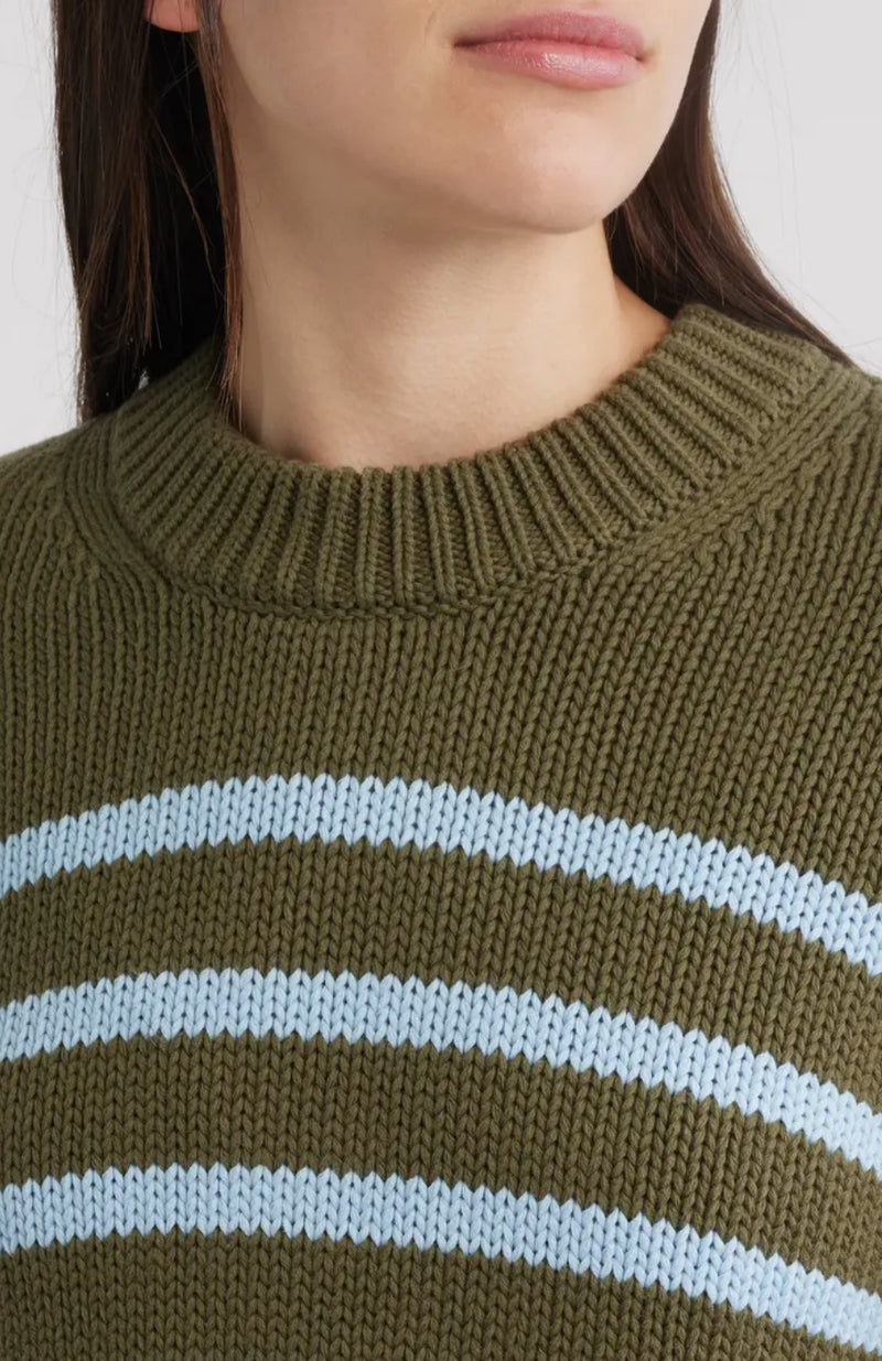 Rails Alise sweater Olive Sky Stripe
