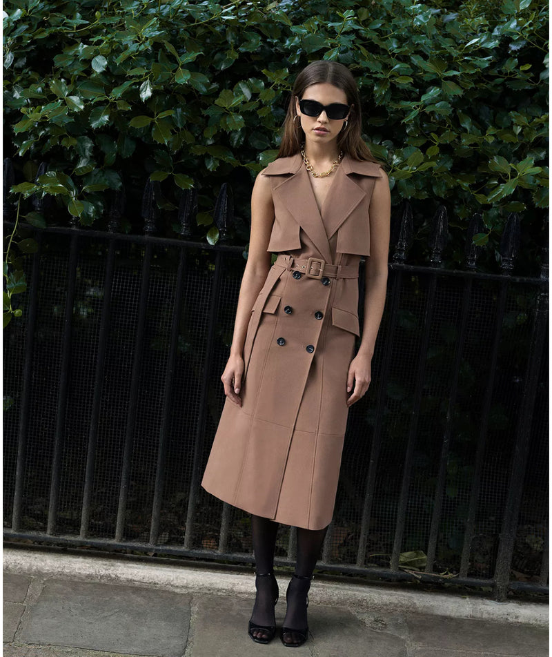 French Connection Azra Sleeveless Trench Coat Dress