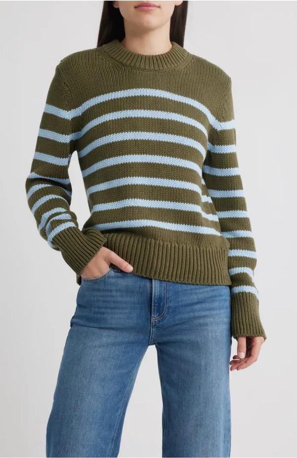 Rails Alise sweater Olive Sky Stripe