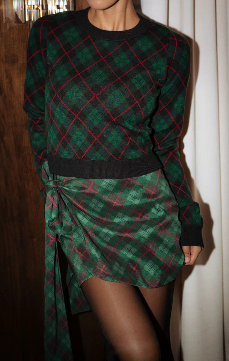 Show Me Your Mumu Iva Bow Skirt Plaid