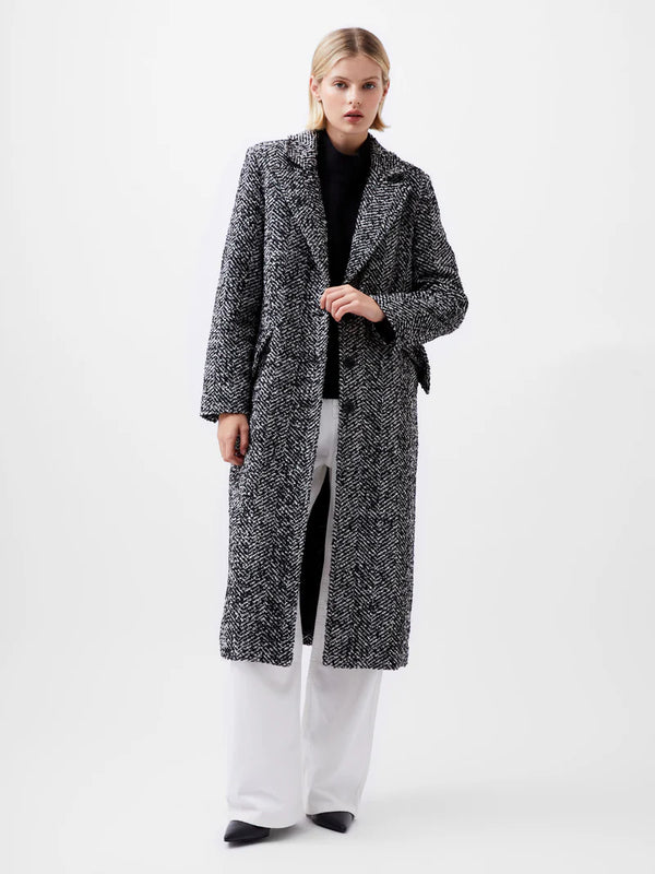 French Connection Chantelle Herringbone Coat