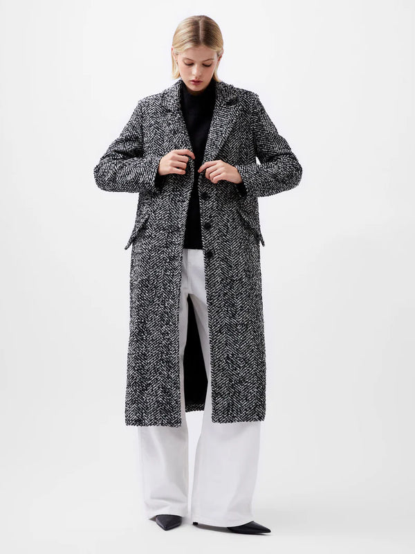 French Connection Chantelle Herringbone Coat