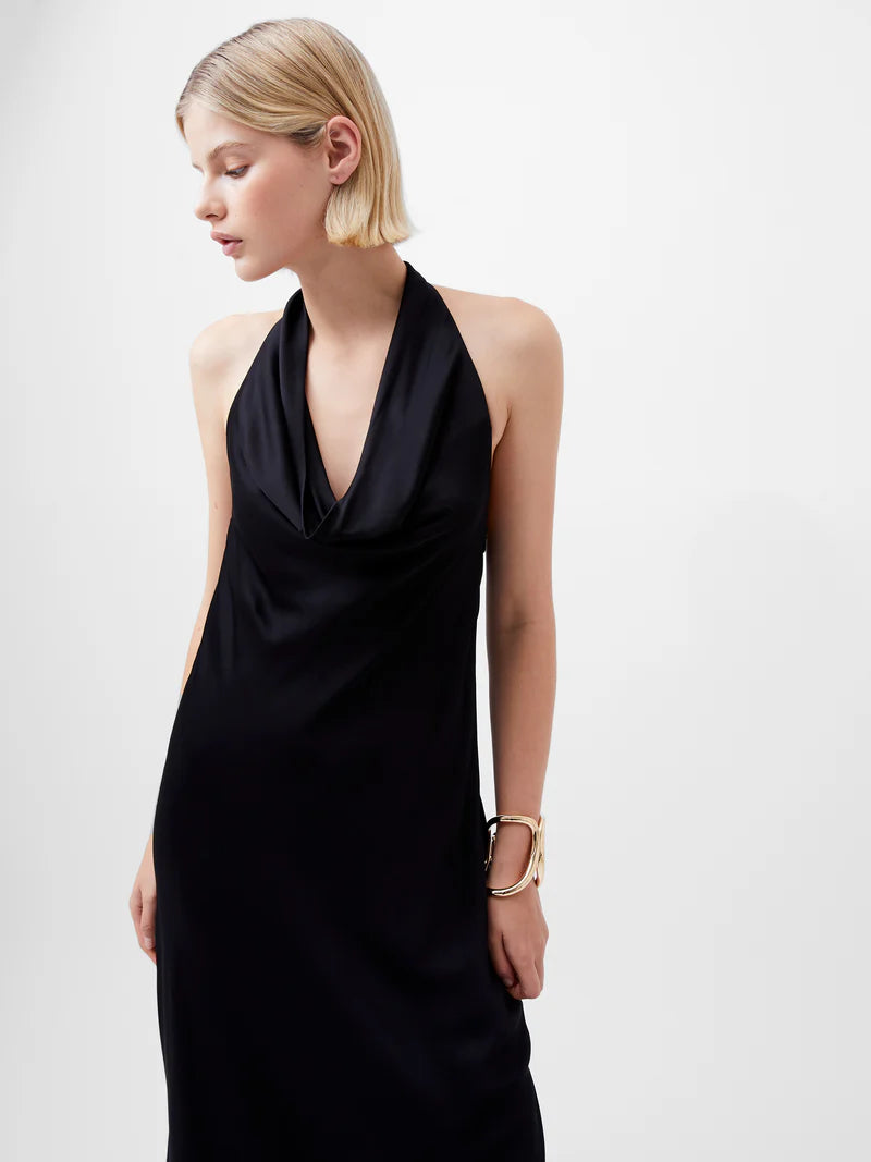 French Connection Ennis Satin Halter Midi Dress