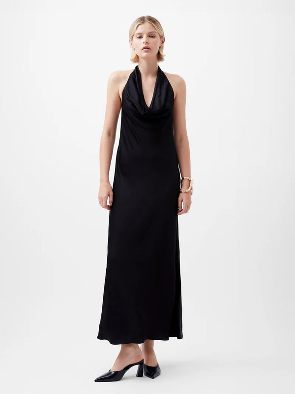 French Connection Ennis Satin Halter Midi Dress