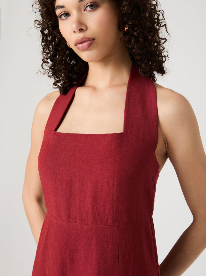 French Connection Birdie Linen Halter Dress