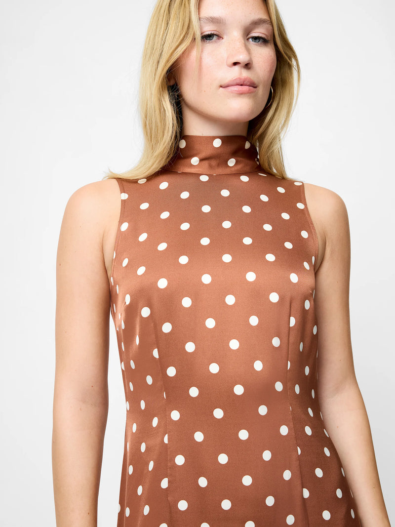 French Connection Ennis Satin Polka Dot Midi Dress
