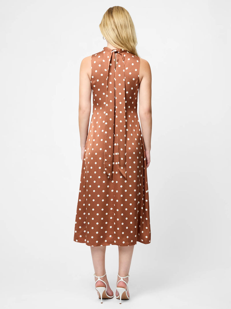 French Connection Ennis Satin Polka Dot Midi Dress