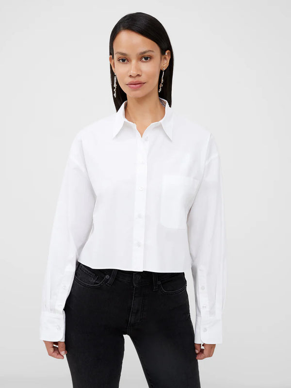 French Connection Alissa Cotton Cropped Shirt