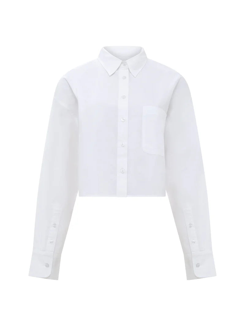 French Connection Alissa Cotton Cropped Shirt