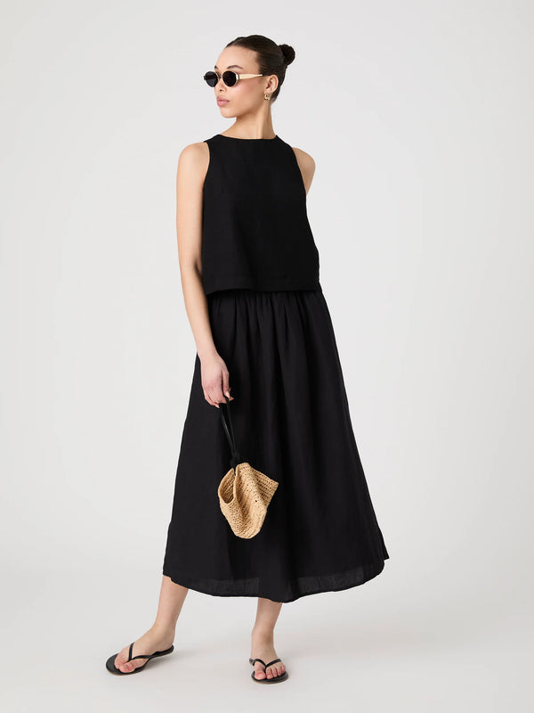 French Connection Birdie Linen Midi Skirt