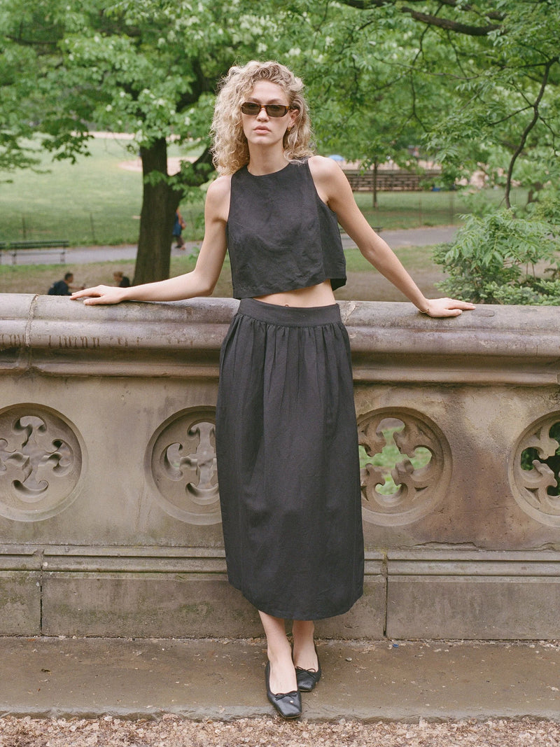 French Connection Birdie Linen Midi Skirt