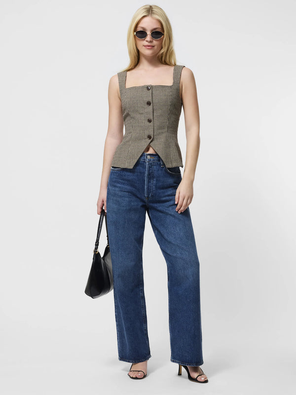 French Connection Houndstooth Wool Sleeveless Top