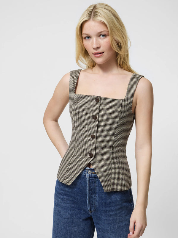 French Connection Houndstooth Wool Sleeveless Top