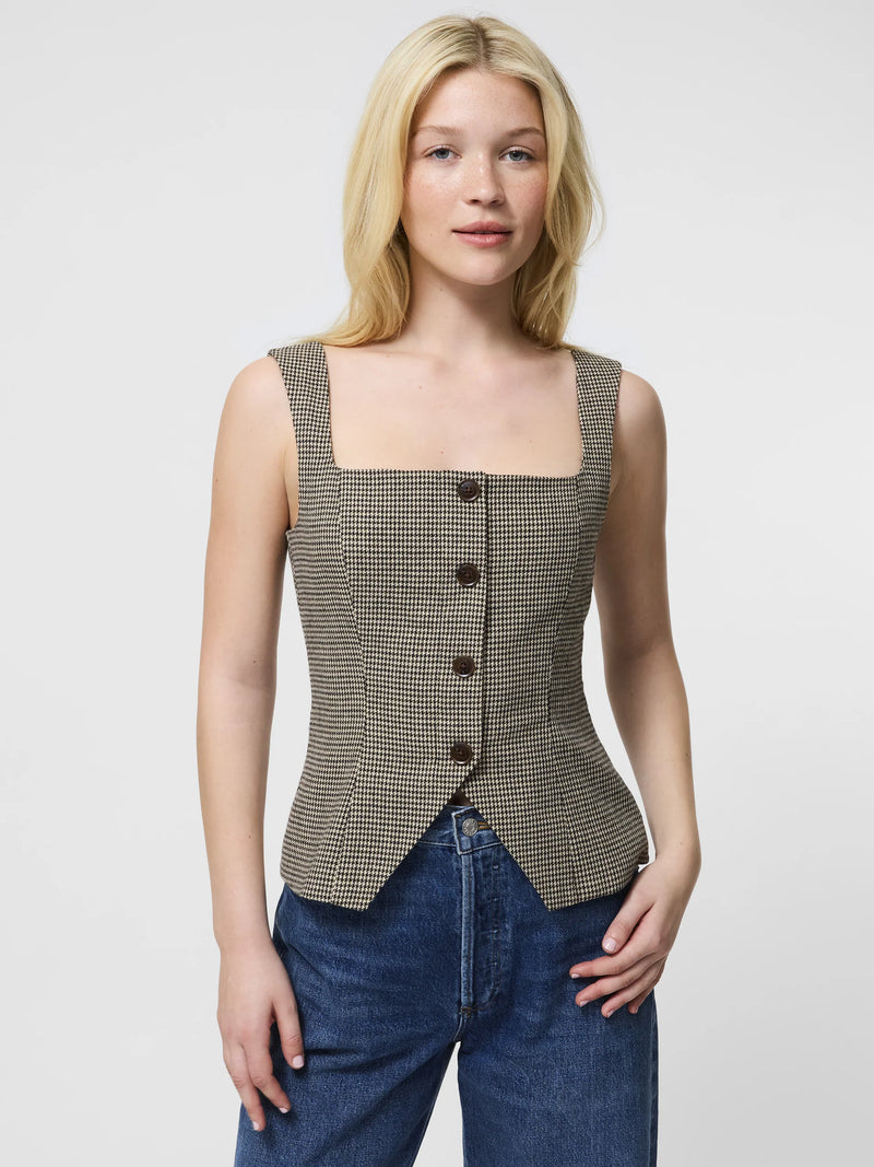 French Connection Houndstooth Wool Sleeveless Top
